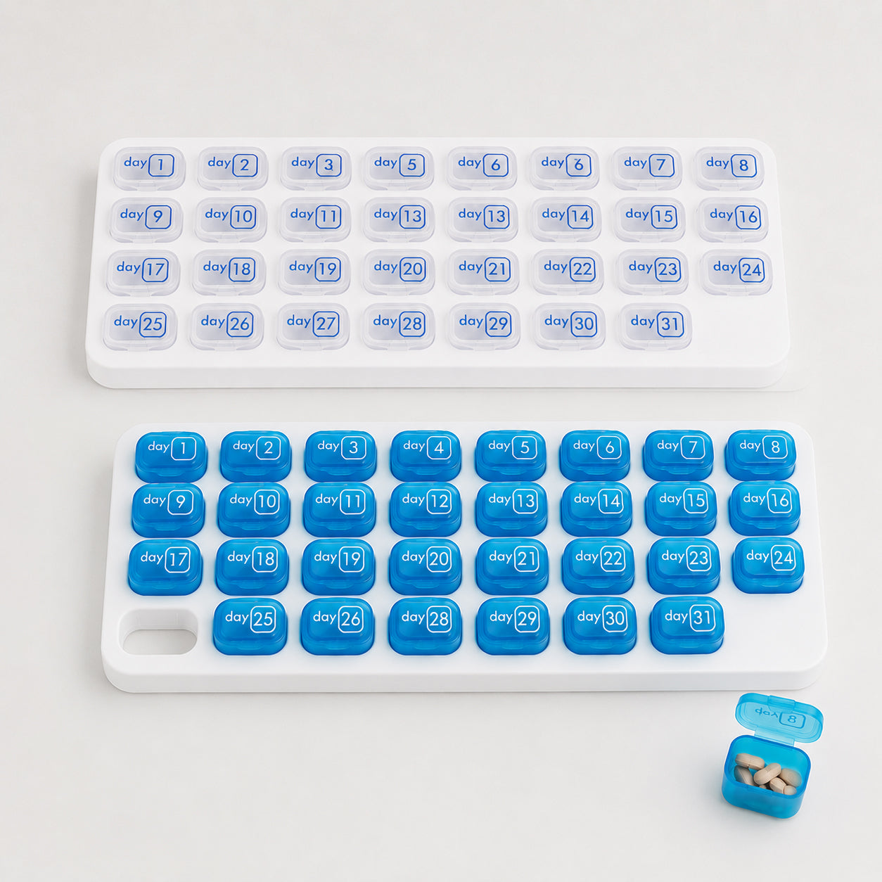 💊31 Days Pill Box-Monthly Pill Organizer-Arthritis-Friendly Easy-Open Lids