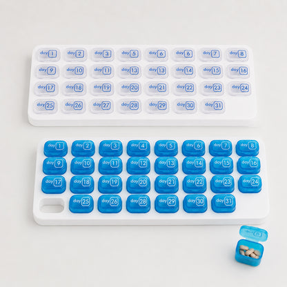 💊31 Days Pill Box-Monthly Pill Organizer-Arthritis-Friendly Easy-Open Lids