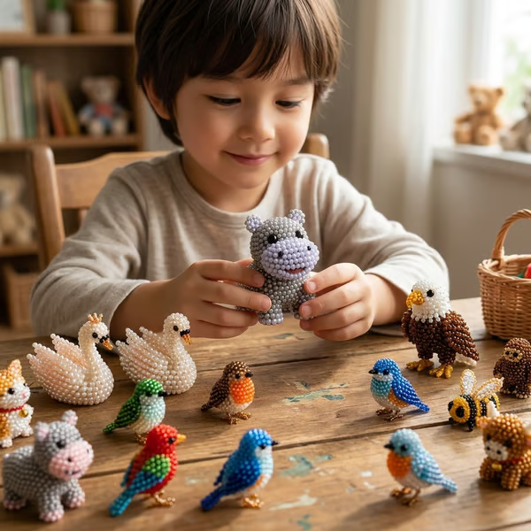 🔥🧵✨ Tiny 3D Beaded Animal DIY Kit（Unfinished Product）