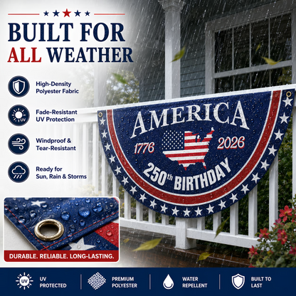 Flash Sale 60% OFF⭐Veteran Made - USA 250th Anniversary Flag Half Round Banner🦅