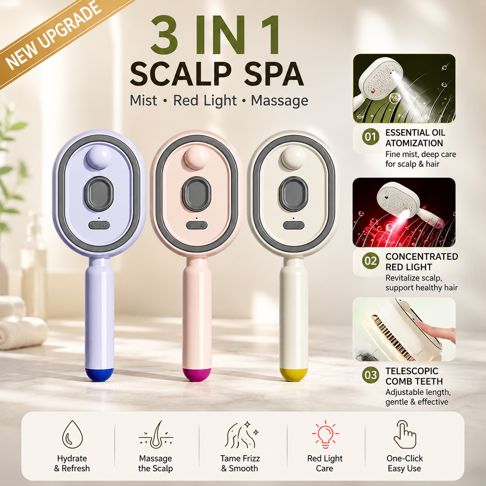 🔥Last Day 50% OFF🔥lorvryssa™ 3-IN-1 Electric Spray Air Cushion Massage Comb