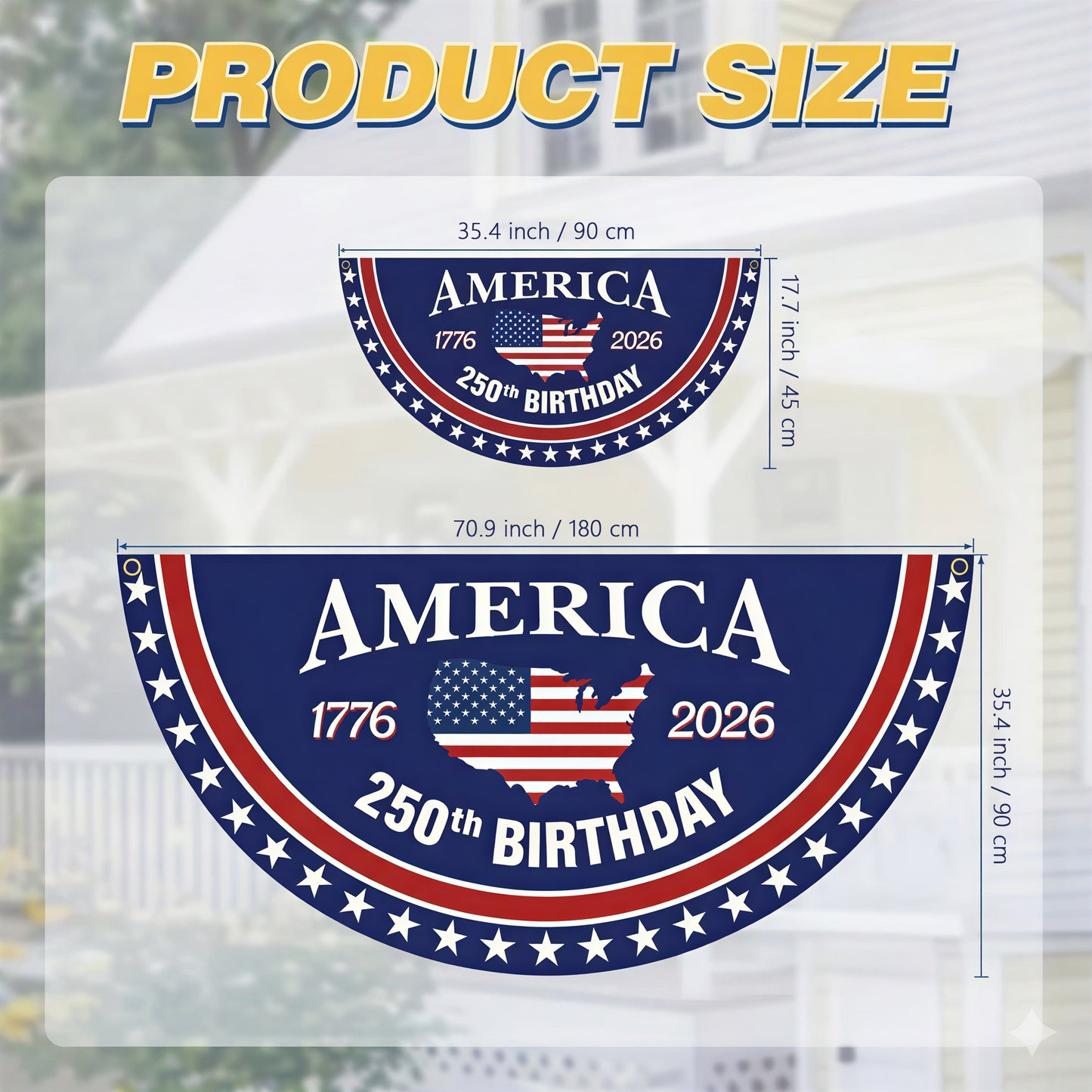 Flash Sale 60% OFF⭐Veteran Made - USA 250th Anniversary Flag Half Round Banner🦅