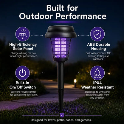 🏆LAST DAY SALE 70% OFF 🔥🏠Summer Essentials🦟Solar-Powered UV Mosquito Killer Lamp