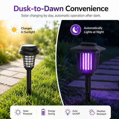 🏆LAST DAY SALE 70% OFF 🔥🏠Summer Essentials🦟Solar-Powered UV Mosquito Killer Lamp