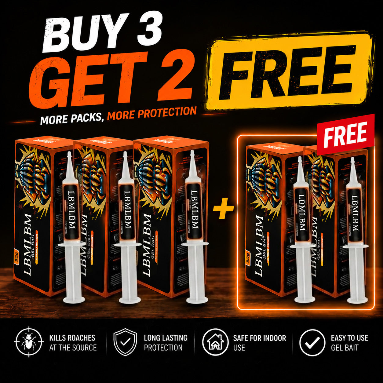 🔥Limited-Time Offer – Save 49% Today🔥LBMLBM Cockroach Gel Bait (New Upgraded Formula)