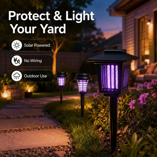 🏆LAST DAY SALE 70% OFF 🔥🏠Summer Essentials🦟Solar-Powered UV Mosquito Killer Lamp