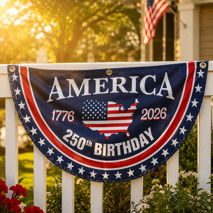 Flash Sale 60% OFF⭐Veteran Made - USA 250th Anniversary Flag Half Round Banner🦅
