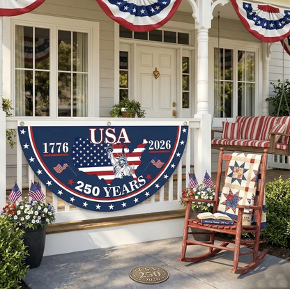 Flash Sale 60% OFF⭐Veteran Made - USA 250th Anniversary Flag Half Round Banner🦅