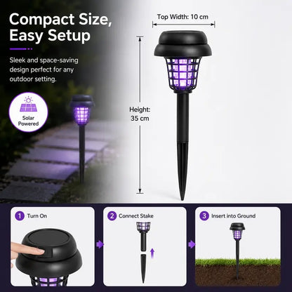 🏆LAST DAY SALE 70% OFF 🔥🏠Summer Essentials🦟Solar-Powered UV Mosquito Killer Lamp