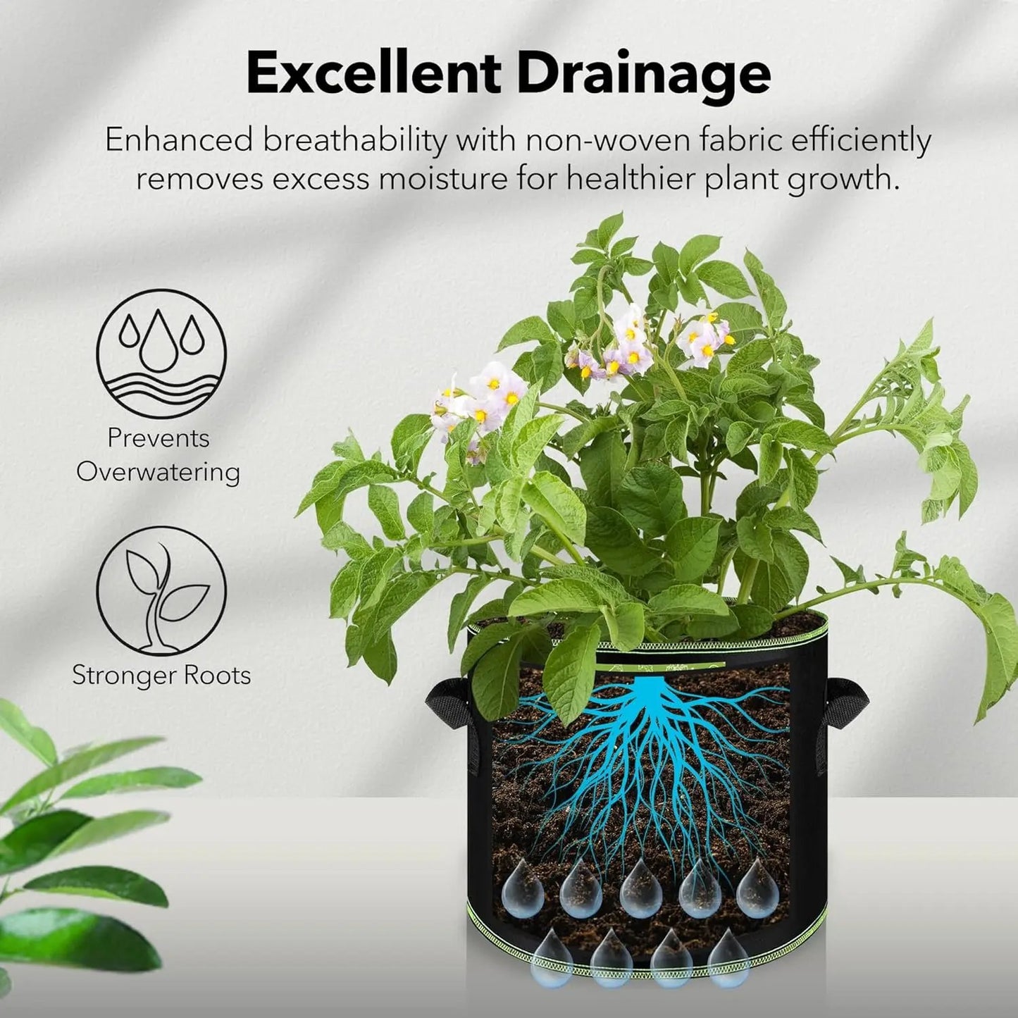 Eeveryvaven 5-Pack 5 Gallon Grow Bags