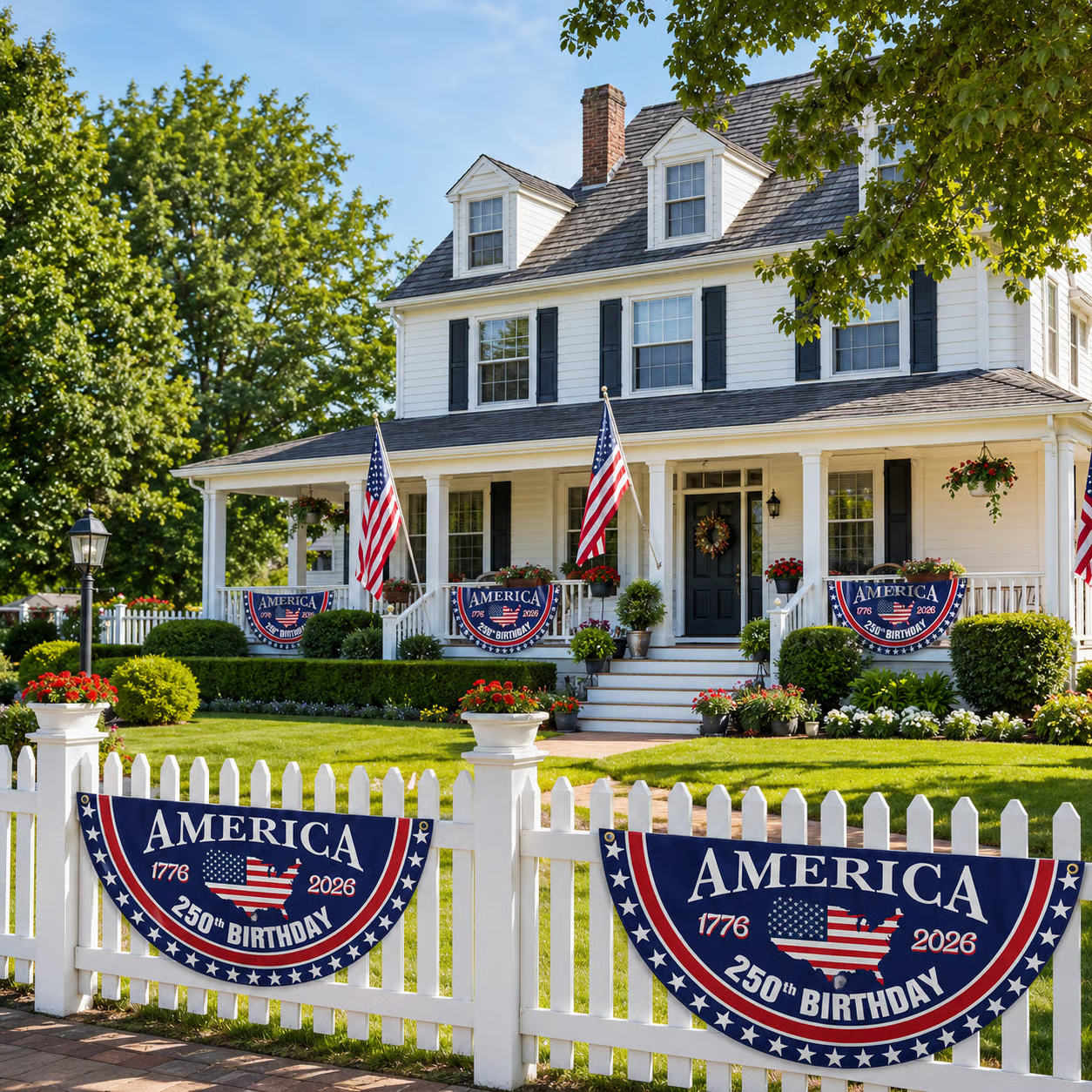 Flash Sale 60% OFF⭐Veteran Made - USA 250th Anniversary Flag Half Round Banner🦅