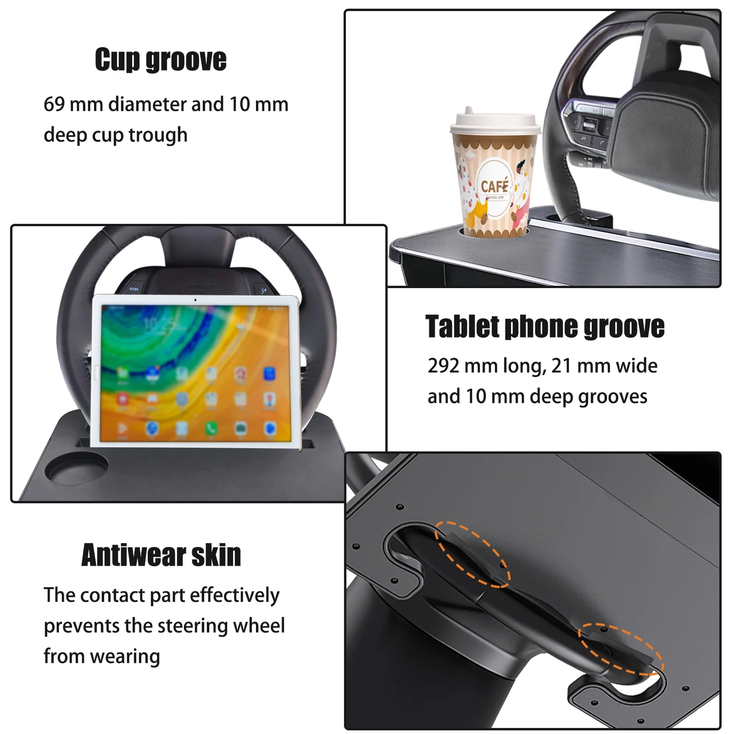 🔥Last Day 50% OFF🔥2-in-1 Steering Wheel Desk with Seat Gap Filler